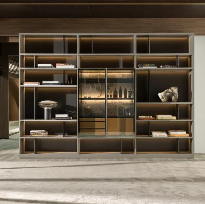 Libreria 505 UP SYSTEM con Mobile Bar 08 di Molteni & C