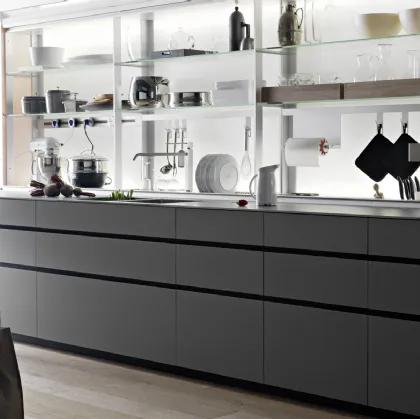 Cucina Design Artematica Vitrum Grigio Cemento 02 di Valcucine