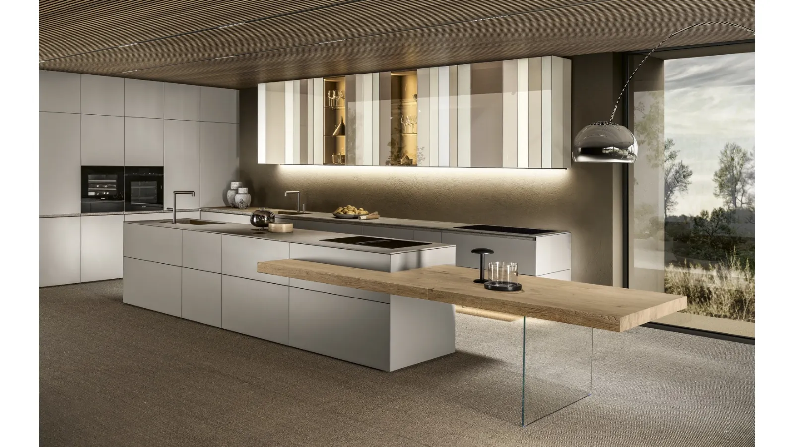 Cucina Design con isola NOW Project 2828 di Lago