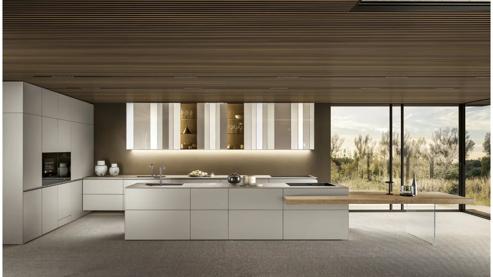 Cucina Design con isola NOW Project 2828 di Lago